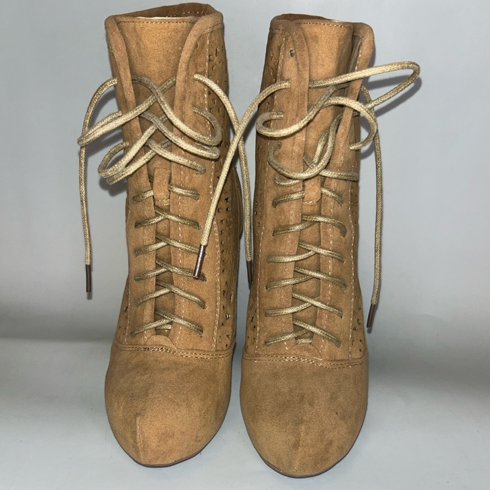Pre loved Wild Diva  platform laced heel booties